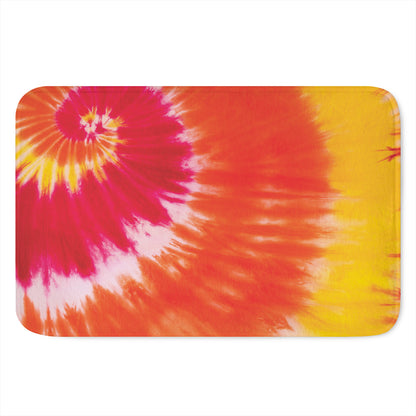 Red Yellow And Orange Tie Dye Print Indoor Door Mat