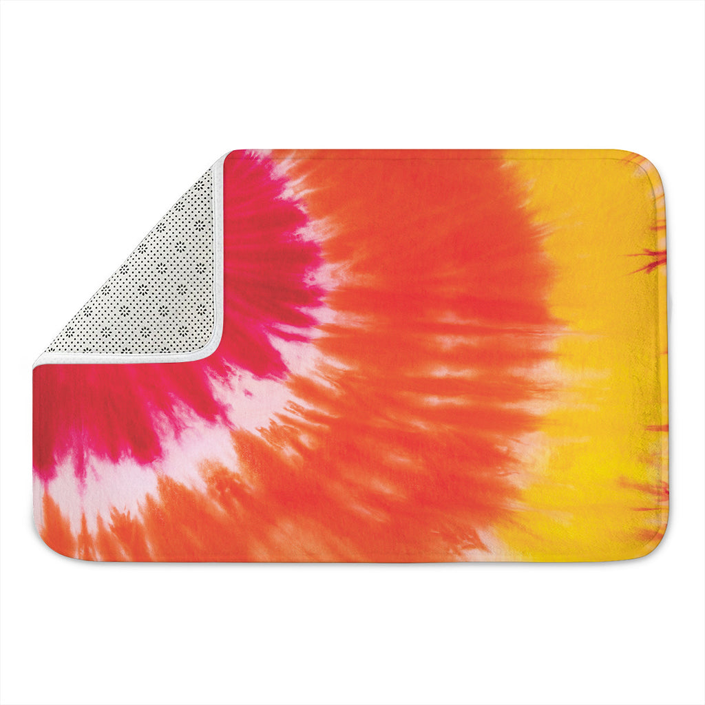 Red Yellow And Orange Tie Dye Print Indoor Door Mat