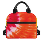 Red Yellow And Orange Tie Dye Print Insulated Lunch Bag