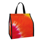 Red Yellow And Orange Tie Dye Print Insulated Lunch Tote