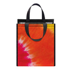 Red Yellow And Orange Tie Dye Print Insulated Lunch Tote