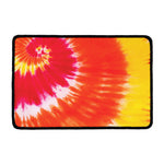 Red Yellow And Orange Tie Dye Print Kitchen Mat