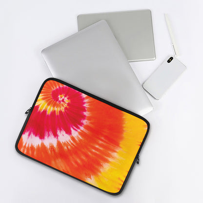 Red Yellow And Orange Tie Dye Print Laptop Sleeve