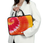 Red Yellow And Orange Tie Dye Print Laptop Sleeve With Handle