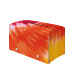 Red Yellow And Orange Tie Dye Print Leather Tissue Box Cover