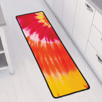 Red Yellow And Orange Tie Dye Print Long Kitchen Mat