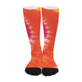 Red Yellow And Orange Tie Dye Print Long Socks