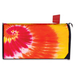 Red Yellow And Orange Tie Dye Print Mailbox Cover