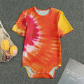 Red Yellow And Orange Tie Dye Print Men's Bodysuit