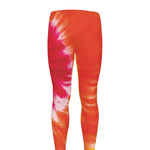Red Yellow And Orange Tie Dye Print Men's leggings