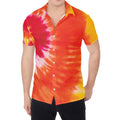 Red Yellow And Orange Tie Dye Print Men's Shirt