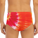 Red Yellow And Orange Tie Dye Print Men's Triangle Swim Briefs