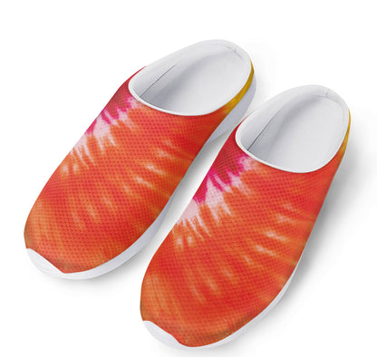 Red Yellow And Orange Tie Dye Print Mesh Casual Shoes