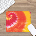 Red Yellow And Orange Tie Dye Print Mouse Pad