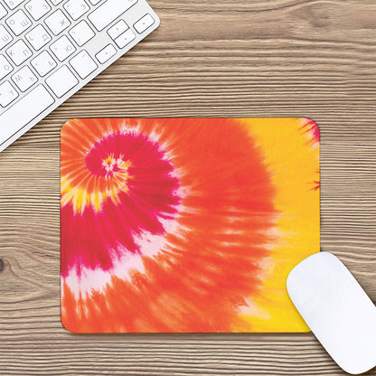 Red Yellow And Orange Tie Dye Print Mouse Pad