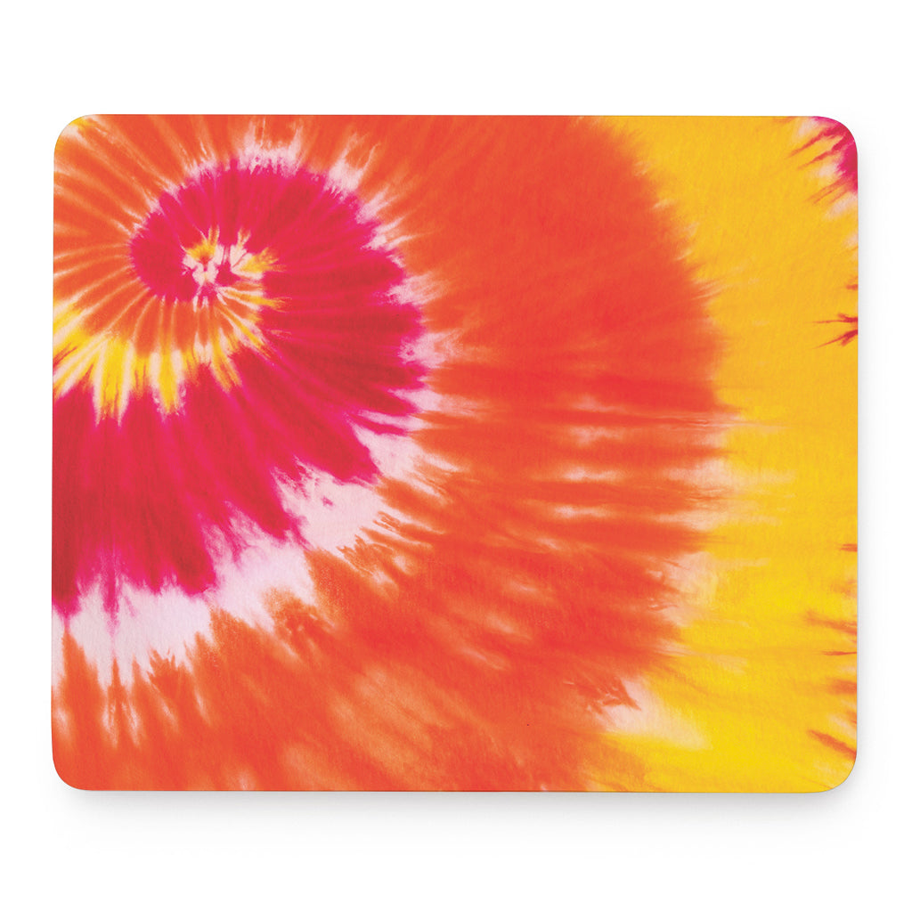 Red Yellow And Orange Tie Dye Print Mouse Pad