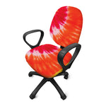 Red Yellow And Orange Tie Dye Print Office Chair Cover