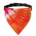 Red Yellow And Orange Tie Dye Print Over The Collar Dog Bandana