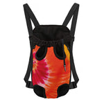 Red Yellow And Orange Tie Dye Print Pet Carrier Backpack