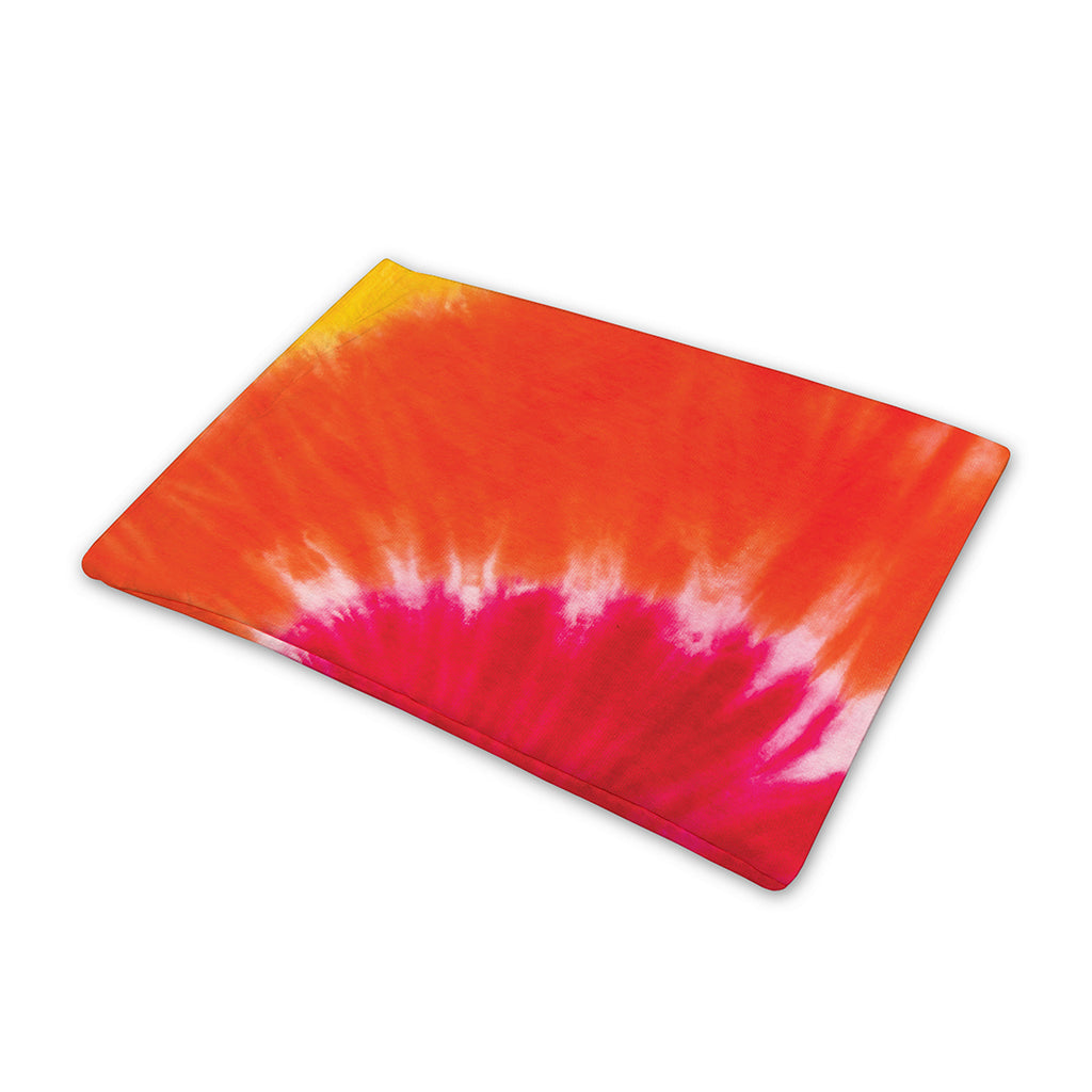Red Yellow And Orange Tie Dye Print Pet Cooling Mat Cover