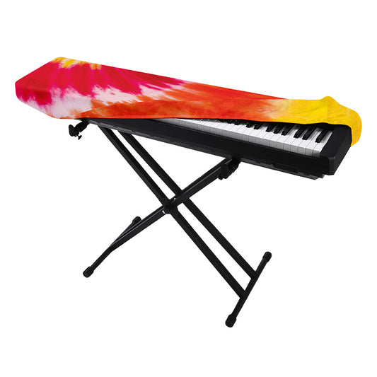 Red Yellow And Orange Tie Dye Print Piano Keyboard Cover