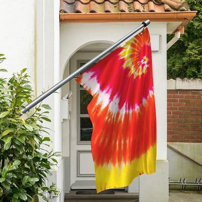 Red Yellow And Orange Tie Dye Print Polyester Flag