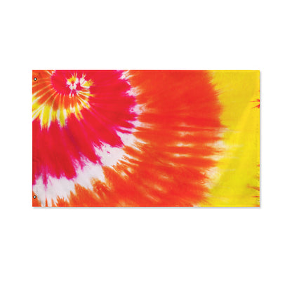 Red Yellow And Orange Tie Dye Print Polyester Flag