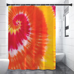 Red Yellow And Orange Tie Dye Print Premium Shower Curtain