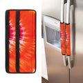 Red Yellow And Orange Tie Dye Print Refrigerator Handle Covers