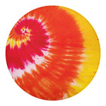 Red Yellow And Orange Tie Dye Print Round Blanket