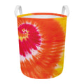 Red Yellow And Orange Tie Dye Print Round Laundry Basket