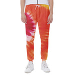 Red Yellow And Orange Tie Dye Print Scuba Joggers
