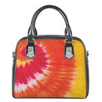 Red Yellow And Orange Tie Dye Print Shoulder Handbag