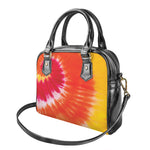 Red Yellow And Orange Tie Dye Print Shoulder Handbag