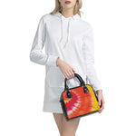 Red Yellow And Orange Tie Dye Print Shoulder Handbag