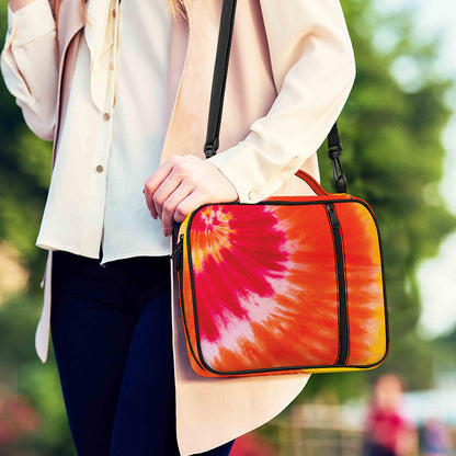 Red Yellow And Orange Tie Dye Print Shoulder Strap Bible Bag