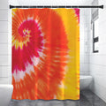 Red Yellow And Orange Tie Dye Print Shower Curtain