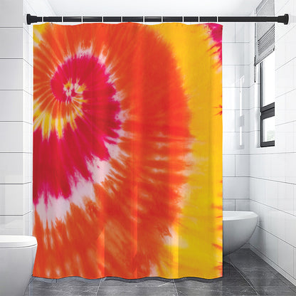 Red Yellow And Orange Tie Dye Print Shower Curtain