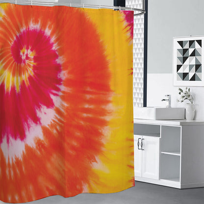 Red Yellow And Orange Tie Dye Print Shower Curtain
