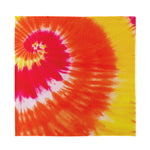 Red Yellow And Orange Tie Dye Print Silk Bandana
