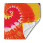 Red Yellow And Orange Tie Dye Print Silk Bandana