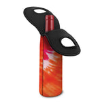 Red Yellow And Orange Tie Dye Print Single Neoprene Wine Tote