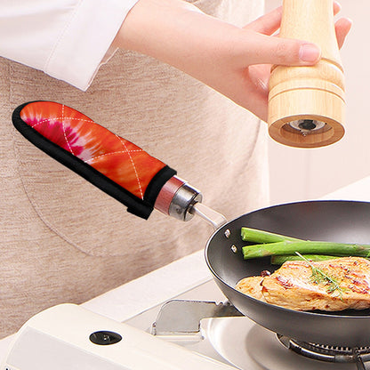 Red Yellow And Orange Tie Dye Print Skillet Handle Cover