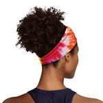 Red Yellow And Orange Tie Dye Print Sports Headband