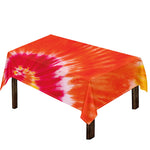 Red Yellow And Orange Tie Dye Print Tablecloth