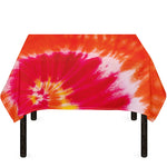 Red Yellow And Orange Tie Dye Print Tablecloth
