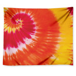 Red Yellow And Orange Tie Dye Print Tapestry