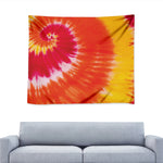 Red Yellow And Orange Tie Dye Print Tapestry