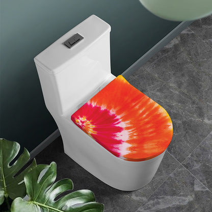Red Yellow And Orange Tie Dye Print Toilet Lid Cover