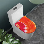 Red Yellow And Orange Tie Dye Print Toilet Lid Cover
